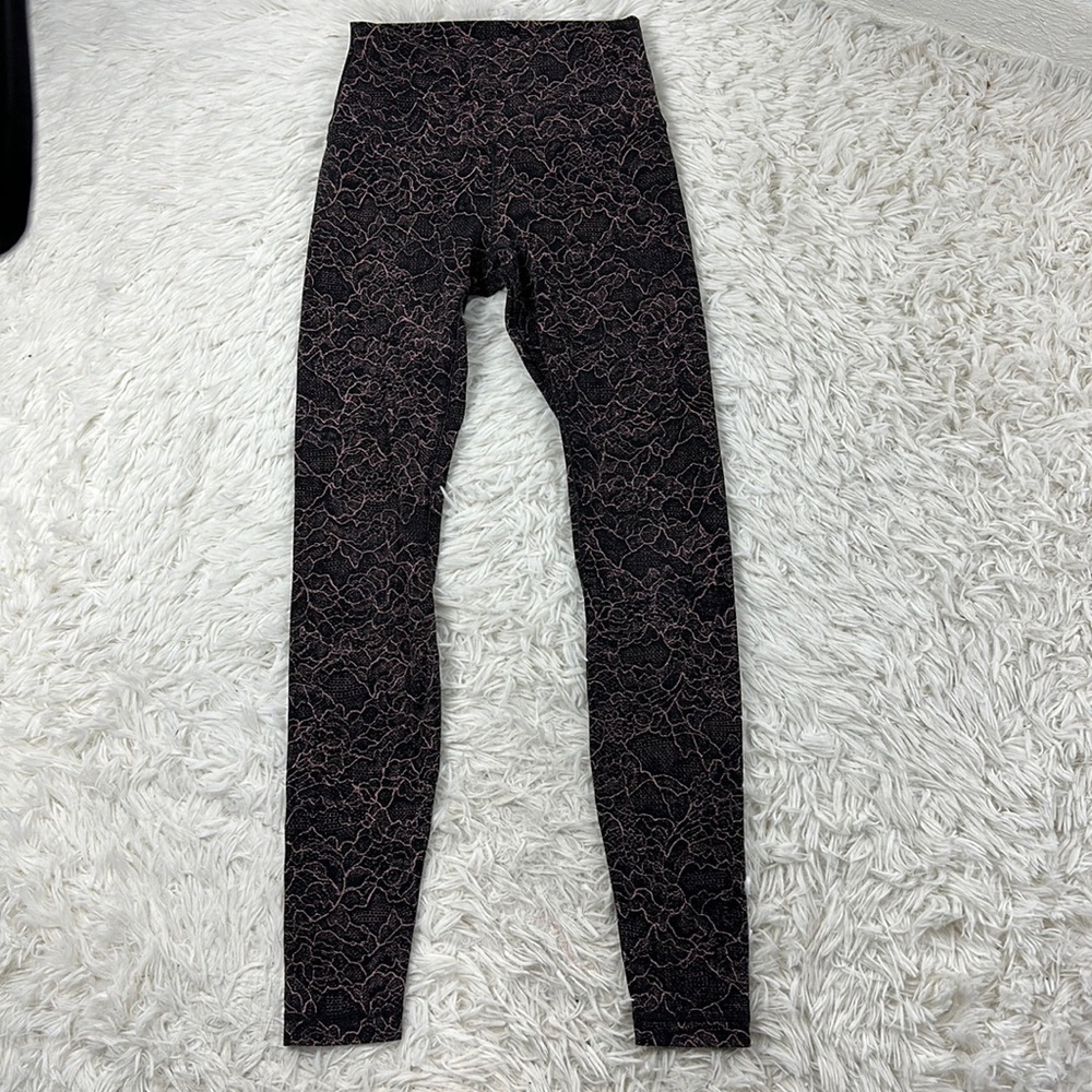 Lululemon Align Pant *Full Length 28" Lacescape Spanish Rose Black